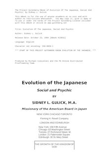 Evolution Of The Japanese, Social And Psychic