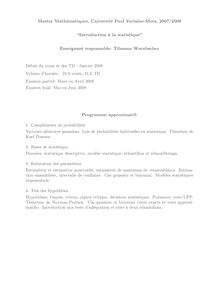 Programme - Master Mathématiques,  Université Paul Verlaine-Metz ...
