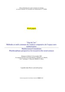 Work papers " Etat de l art " Méthodes et outils communs de l ...