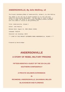 Andersonville — Volume 2 - A Story of Rebel Military Prisons
