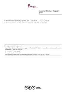 Fiscalité et démographie en Toscane (1427-1430) - article ; n°6 ; vol.24, pg 1313-1337