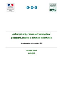 Baromètre santé environnement 2007 - Dossier de presse -  Les ...