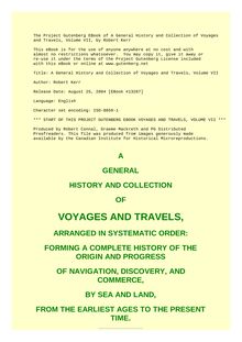 A General History and Collection of Voyages and Travels — Volume 07