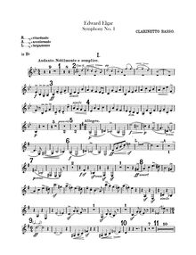 Partition basse clarinette (en B♭), Symphony No.1, Op.55, A♭, Elgar, Edward