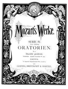 Partition complète, Davidde Penitente, C minor, Mozart, Wolfgang Amadeus