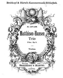 Partition violon, Piano Trio, Matthison-Hansen, Gottfred