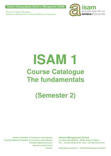 CATALOGUES COURS ISAM1 SECOND SEMESTER