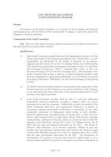 CTI-Audit Committee Charter  for 9 Nov 2010 