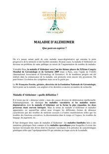 MALADIE D'ALZHEIMER