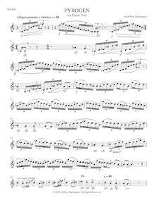 Partition violon, Piano Trio No.2, Pyrogen, Harrington, Jeffrey Michael