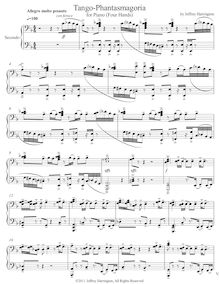 Partition Secondo , partie, Tango-Phantasmagoria pour Piano Four mains