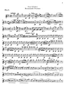 Partition hautbois 1, 2, Rosamunde, Fürstin von Zypern, Schubert, Franz