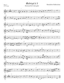 Partition viole de basse 1, octave aigu clef, Madrigali a 5 voci, Libro 2