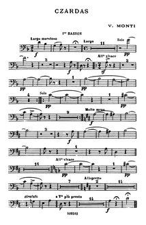 Partition basson 1 ,2, Csárdás, Czardas, Monti, Vittorio