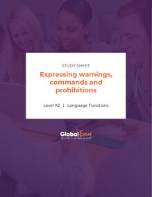 Expressing warnings, commands and prohibitions