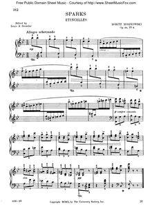 Partition No.6 Etincelles (Sparks), 8 Characteristic pièces, Op.36