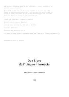 Dua Libro de l  Lingvo Internacia