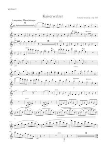 Partition violons I, Kaiser-Walzer, Strauss Jr., Johann