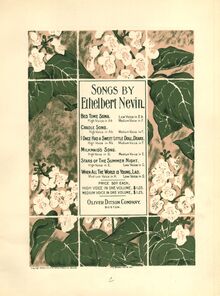 Partition Cover Page (color), Cradle Song, Sleep, Baby, Sleep!, Nevin, Ethelbert