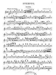 Partition flûte, Octet, Op.9, Rubinstein, Anton