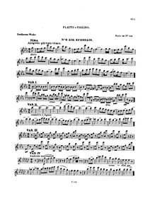 Partition flûte , partie, 10 National Airs avec Variations, Beethoven, Ludwig van