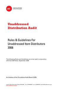 New Format CAB Unaddressed Audit Rules 2008