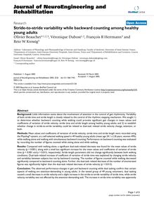 Stride-to-stride variability while backward counting among healthy young adults