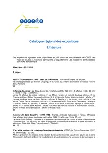 Catalogue régional des expositions