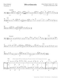 Partition Trombone (basse clef), Divertimento, Vanhal, Johann Baptist