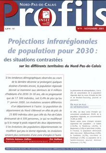 Projections infrarégionales de population pour 2030 : des situations contrastées sur les différents territoires du Nord-Pas-de-Calais