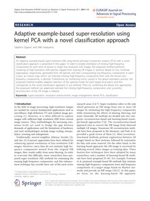 Adaptive example-based super-resolution using kernel PCA with a novel classification approach