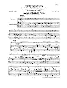 Partition de piano et partition de violon, 12 Variations on  Se vuol ballare  pour violon et Piano WoO 40