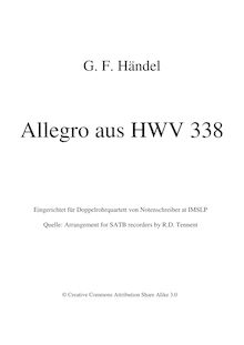 Partition complète, Adagio et Allegro, Handel, George Frideric