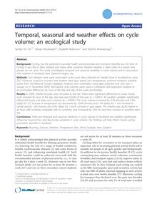 Temporal, seasonal and weather effects on cycle volume: an ecological study
