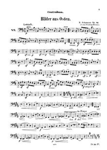 Partition Double basse , partie (alternate), Bilder aus Osten, Op.66