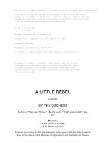 A Little Rebel - A Novel