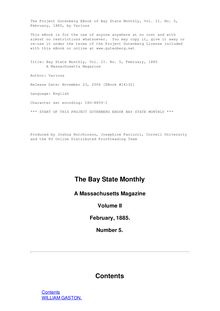 The Bay State Monthly — Volume 2, No. 5, February, 1885