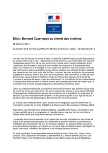 Dijon : Bernard Cazeneuve au chevet des victimes