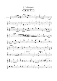 Partition complète, Gique sans basse, A minor, Pisendel, Johann Georg