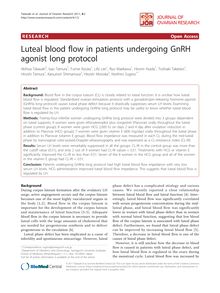 Luteal blood flow in patients undergoing GnRH agonist long protocol