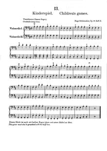 Partition Book 2, Die allerersten Vortragsstueckchen des jungen Cellisten, Op.19