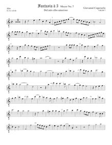 Partition ténor viole de gambe, octave aigu clef, Fantasia pour 5 violes de gambe, RC 30