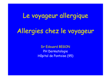 Allergies chez le voyageur Edouard Begon module 5