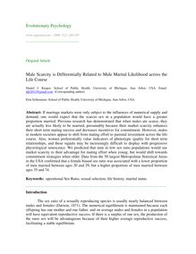 Male scarcity is differentially related to male marital likelihood across the life course