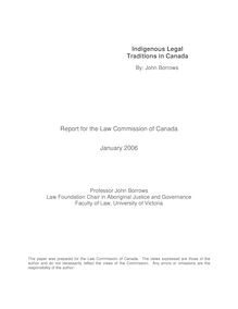 DRAFT: INDIGENOUS LEGAL TRADITIONS