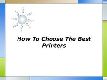 How To Choose The Best Printers