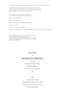 Mémoires de madame de Rémusat (3/3) par Claire de Rémusat