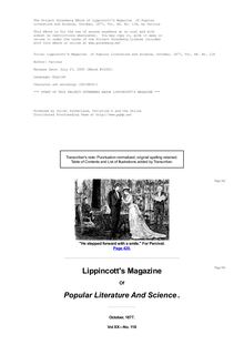 Lippincott s Magazine of Popular Literature and Science - October, 1877. Vol XX - No. 118