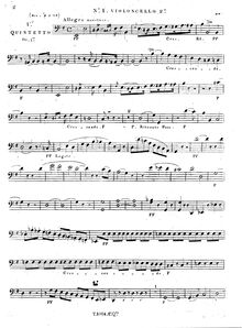 Partition violoncelle 2, 3 corde quintettes (Nos. 1-3), Op.1, Onslow, Georges