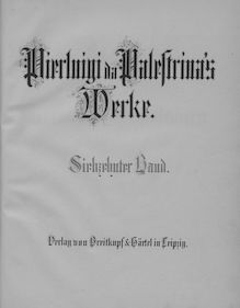 Partition complète, Missarum – Liber Octavus, Palestrina, Giovanni Pierluigi da